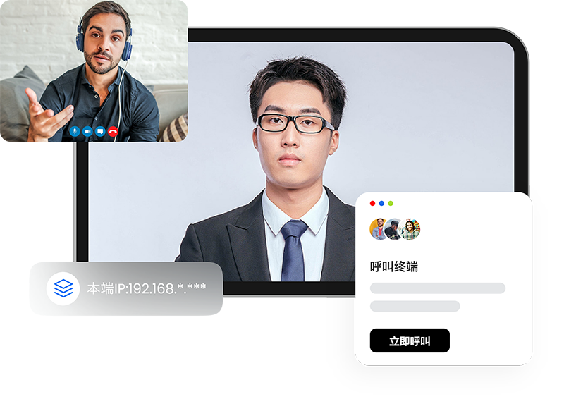 会议室连接器 - SIP/H.323 设备融合互通示意